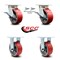 Service Caster 5 Inch Kingpinless Red Poly on Steel Caster Brake & Swivel Lock 2 Rigid, 2PK SCC-KP30S520-PUR-RS-SLB-BSL-2-R-2 - alternate 3